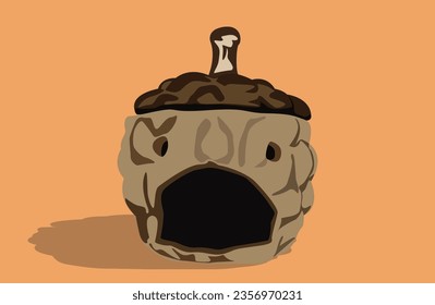 Halloween pumpkin with big open mouth