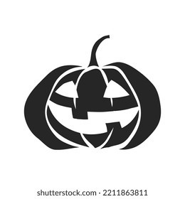 Halloween pumpkin black and white icon