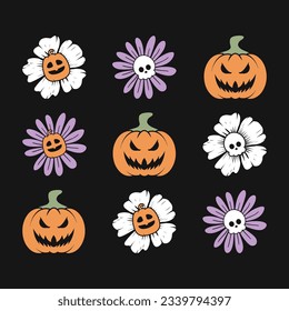  Halloween Pumpkin Boo Vector T-shirt Design