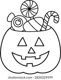 Halloween pumpkin bucket filled