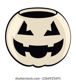 halloween pumpkin bucket illustration isolated