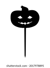 Halloween pumpkin Cake Topper Ready to cut with a laser cutting machine. Vector file. Decoration of cupcake, home, garden, bouquet