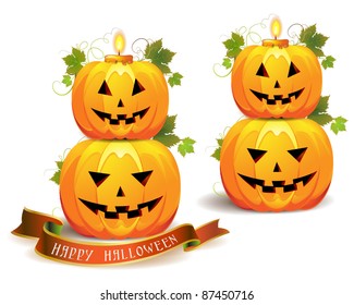 Halloween pumpkin with candle