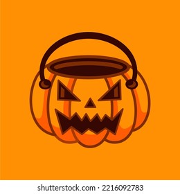 Halloween Pumpkin Candy Bag Isolated Vector Design