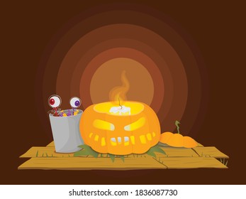 
Halloween Kürbis und Candy Candle