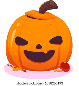 halloween pumpkin with candy cute and cool