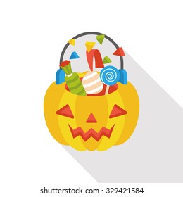 Halloween Pumpkin Candy Flat Icon