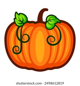 Halloween pumpkin cartoon. Halloween autumn pumpkin cartoon . Digital illustration.