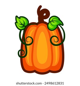 Halloween pumpkin cartoon. Halloween autumn pumpkin cartoon . Digital illustration.