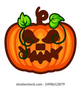 Halloween pumpkin cartoon. Halloween autumn pumpkin cartoon . Digital illustration.