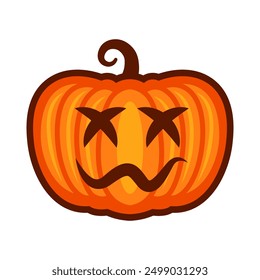 Halloween pumpkin cartoon. Halloween autumn pumpkin cartoon . Digital illustration.