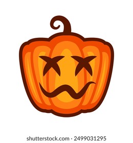 Halloween pumpkin cartoon. Halloween autumn pumpkin cartoon . Digital illustration.