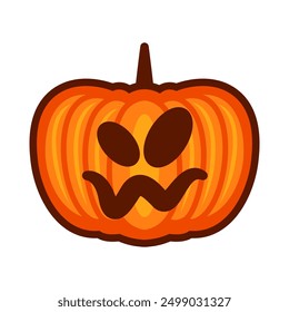 Halloween pumpkin cartoon. Halloween autumn pumpkin cartoon . Digital illustration.