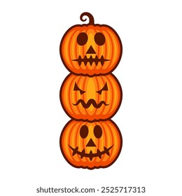 Halloween pumpkin cartoon. Halloween autumn pumpkin cartoon . Digital illustration.