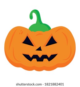 halloween pumpkin cartoon design, happy holiday and scary theme Vector illustration