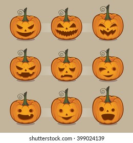 halloween pumpkin cartoon face