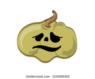Halloween pumpkin in cartoon style isolated on white background