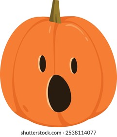 Halloween Pumpkin Cartoon Vector in Flat Design Style