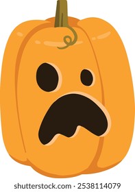 Halloween Pumpkin Cartoon Vector in Flat Design Style
