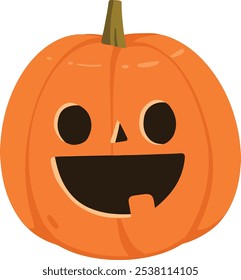 Vetor de Desenho Animado de Abóbora de Halloween em Estilo de Design Plano