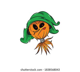 Halloween Pumpkin Cartoon Vector Illustration 