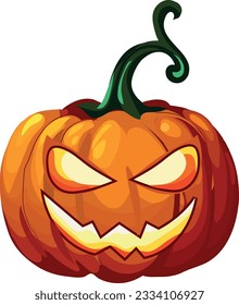 Halloween pumpkin cartoon vector illustration.