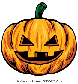 Halloween Pumpkin Cartoon Vector Illustration Drawing Art