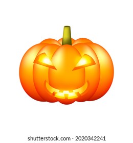 Halloween pumpkin. Carved lantern pumpkin isolated on white background.
