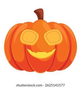 Halloween pumpkin carving showing scary teeth and glowing eyes