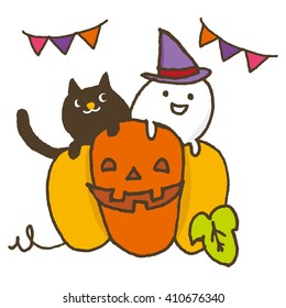 halloween pumpkin with cat