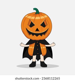Halloween pumpkin character 1 vector