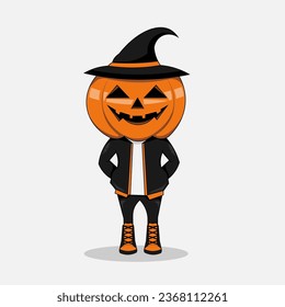 Halloween pumpkin character 2 vector