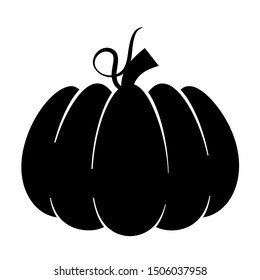 Halloween pumpkin character. Pumpkin with emotions. Silhouette illustration for the holiday. Pumpkin on a white background. Stencil for cutting. Template for laser cutting.