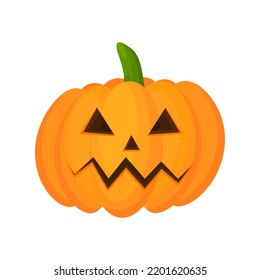Halloween pumpkin character. Holiday autumn illustration. Vector illustration isolated on white.