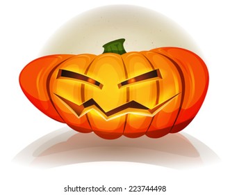 Halloween Pumpkin Character/ Illustration of cartoon funny jack o'Lantern halloween pumpkin characters for autumn october holidays