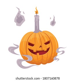 Halloween pumpkin character for Halloween party night, spooky night concept.