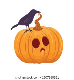 Halloween pumpkin character for Halloween party night, spooky night concept.