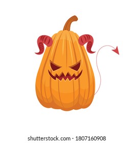 Halloween pumpkin character for Halloween party night, spooky night concept.