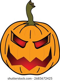 Halloween Kürbis Charakter. Vektorgrafik. Einzeln auf weißem Hintergrund