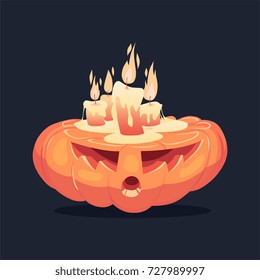 Halloween pumpkin character. Vector illustration.