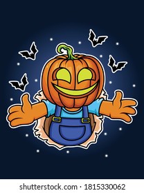 Halloween pumpkin characters with cute expressions. Vector cartoon Illustration. Halloween pumpkin isolated.