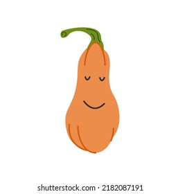 Halloween pumpkin characters, funny faces with smile. Symbol of happy holiday. Carving vegetable for decoration. Design for autumn october party. Vector illustration.
