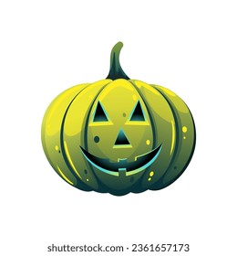 A Halloween pumpkin with a cheerful expression.The symbol of the Halloween holiday.Vector illustration.