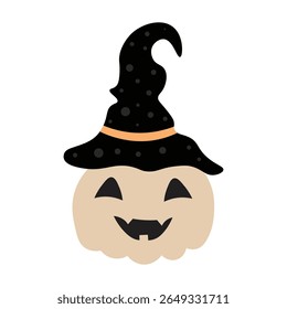 Halloween pumpkin clipart. Cute girly Halloween hand drawn vector illustration.