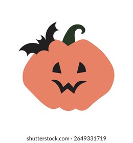 Halloween pumpkin clipart. Cute girly Halloween hand drawn vector illustration.