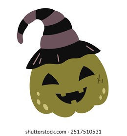 Clipart de abóbora de Halloween. Clipart de abóbora bonito. Feliz clipart de Halloween. Crianças Halloween mão desenhado ilustração vetor.