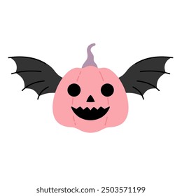 Halloween pumpkin clipart. Pink Pumpkin clipart. Pink Halloween clip art. Cute girly Halloween hand drawn vector illustration.	