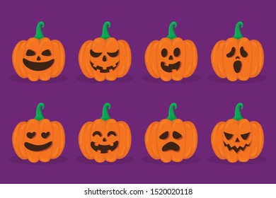 Halloween Pumpkin Collection, Set Halloween Pumpkin