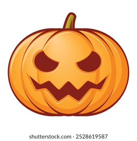 Calabaza de Halloween, ilustración de dibujos animados de Vector de color de Jack o linterna, aislado sobre fondo blanco