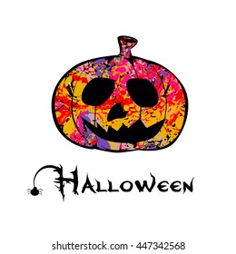 Halloween pumpkin colored. Vector